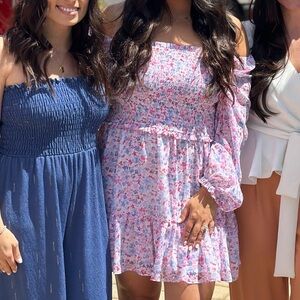 1 State floral off the shoulder dress